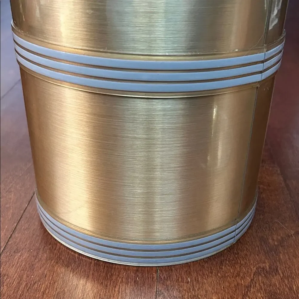 Georges Briard Vintage Mid Century Modern Gold Ice Bucket with Lid and Handle